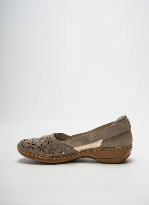 Ballerines impression talon plat jusqu'à 3cm marron RIEKER femme