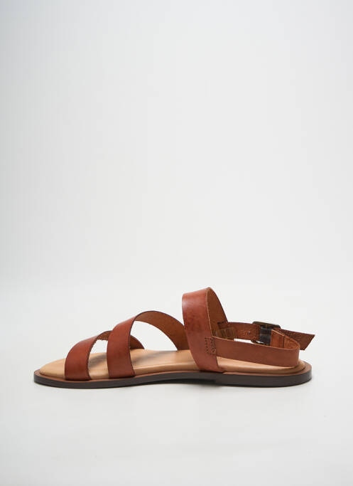 Sandales/nu pieds matière lisse talon plat jusqu'à 3cm marron VERBENAS femme