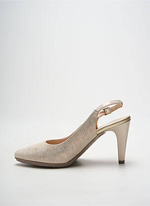 Escarpins tissage satiné talon de 7 à 9cm or KARSTON femme