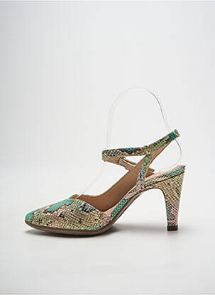 Escarpins tissage satiné talon de 7 à 9cm or WONDERS femme