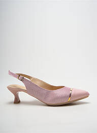 Escarpins tissage satiné talon de 4 à 6cm rose MLV femme
