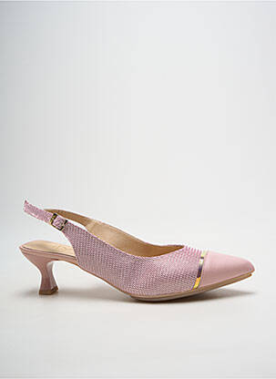 Escarpins tissage satiné talon de 4 à 6cm rose MLV femme