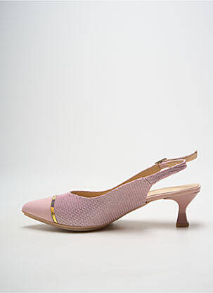 Escarpins tissage satiné talon de 4 à 6cm rose MLV femme