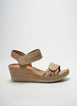 Sandales/nu pieds tissage satiné talon de 4 à 6cm beige WESTLAND femme