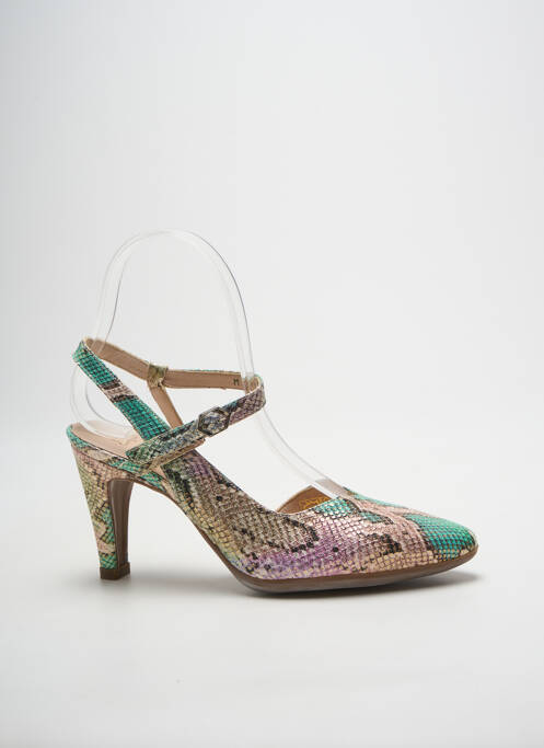 Escarpins tissage satiné talon de 7 à 9cm or WONDERS femme