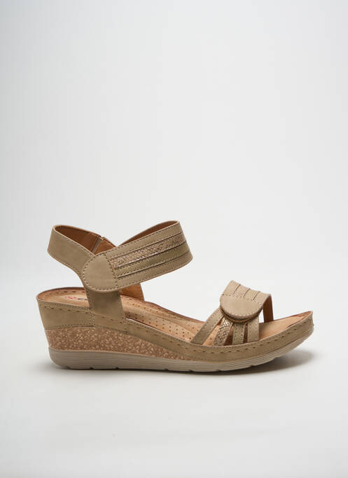 Sandales/nu pieds tissage satiné talon de 4 à 6cm beige WESTLAND femme