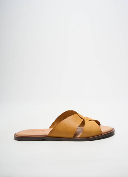 Sandales/nu pieds chiquet talon plat jusqu'à 3cm jaune VERBENAS femme