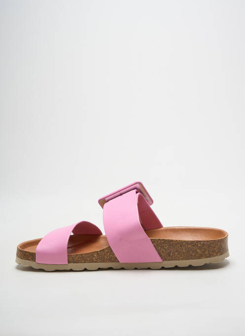 Mules/sabots fermeture boucle(s) talon plat jusqu'à 3cm rose VERBENAS femme