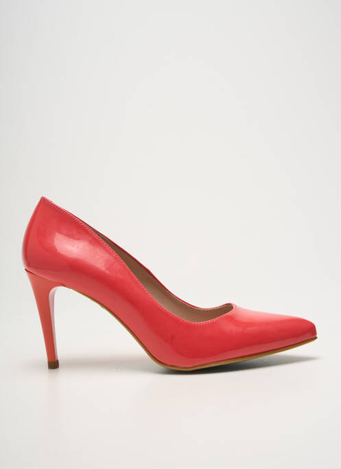 Escarpins matière lisse talon de 7 à 9cm orange GIULIA femme