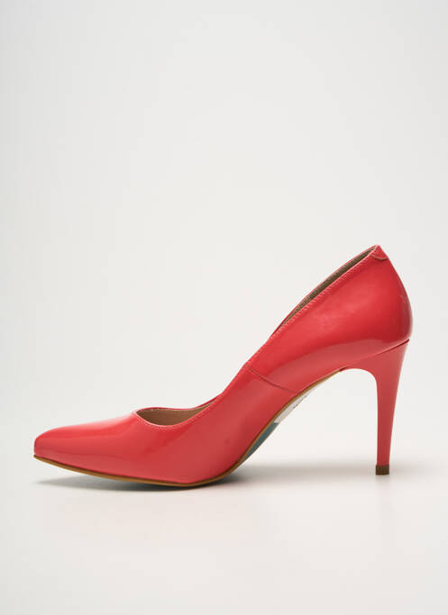 Escarpins matière lisse talon de 7 à 9cm orange GIULIA femme