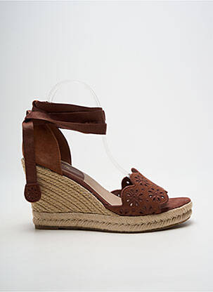 Espadrilles fermeture lacets talon haut de 10cm et plus marron TAMARIS femme