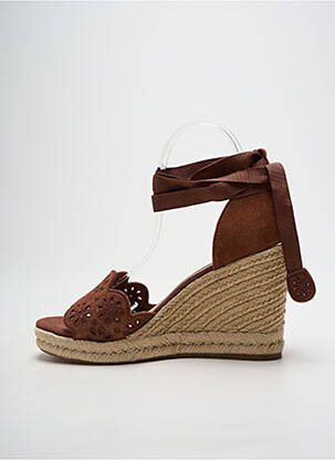 Espadrilles fermeture lacets talon haut de 10cm et plus marron TAMARIS femme