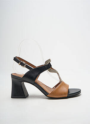 Sandales/nu pieds tissage satiné talon de 7 à 9cm marron TAMARIS femme