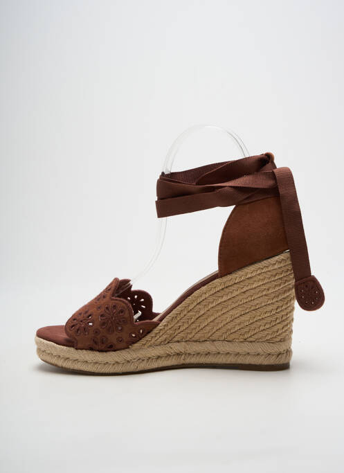 Espadrilles fermeture lacets talon haut de 10cm et plus marron TAMARIS femme
