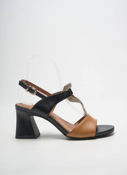 Sandales/nu pieds tissage satiné talon de 7 à 9cm marron TAMARIS femme