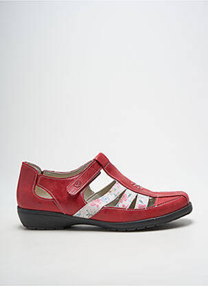 Chaussures de confort tissage satiné talon plat jusqu'à 3cm rouge SUAVE femme
