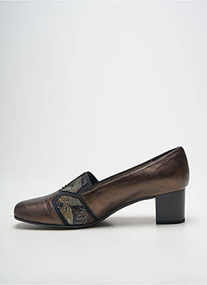 Escarpins tissage satiné talon de 4 à 6cm marron PEDI GIRL femme