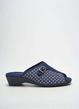 Mules/sabots bout ouvert talon de 4 à 6cm bleu SEMELFLEX femme