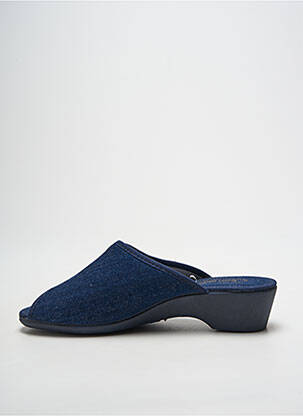 Mules/sabots bout ouvert talon de 4 à 6cm bleu SEMELFLEX femme