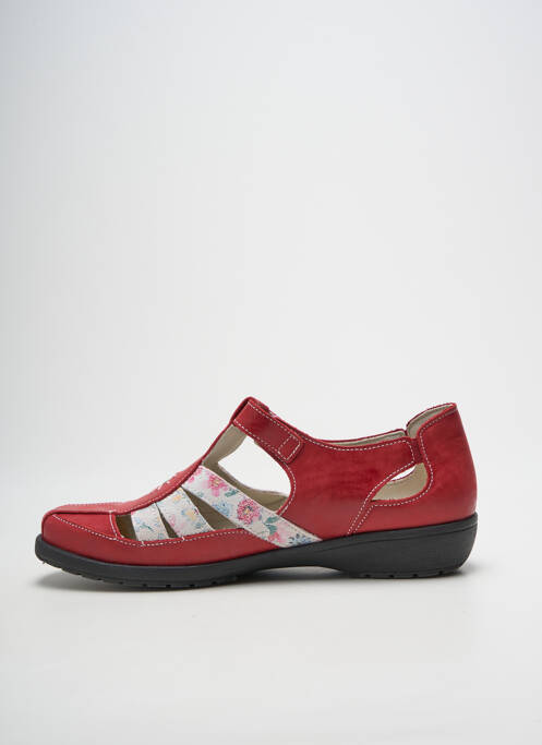 Chaussures de confort tissage satiné talon plat jusqu'à 3cm rouge SUAVE femme