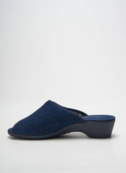 Mules/sabots bout ouvert talon de 4 à 6cm bleu SEMELFLEX femme