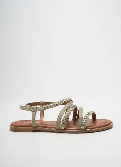 Sandales/nu pieds chiquet talon plat jusqu'à 3cm vert TAMARIS femme