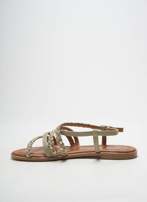 Sandales/nu pieds chiquet talon plat jusqu'à 3cm vert TAMARIS femme