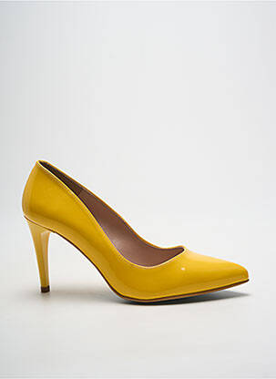 Escarpins matière lisse talon de 7 à 9cm jaune GIULIA femme