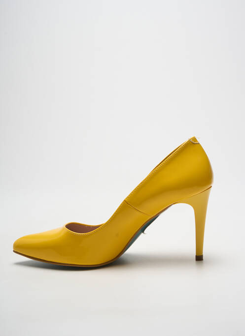 Escarpins matière lisse talon de 7 à 9cm jaune GIULIA femme
