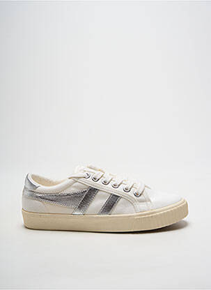 Baskets bout rond talon plat jusqu'à 3cm argent GOLA femme