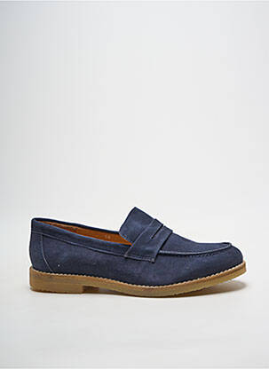 Mocassins nubuck talon plat jusqu'à 3cm bleu ALIWELL femme