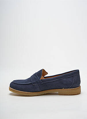 Mocassins nubuck talon plat jusqu'à 3cm bleu ALIWELL femme