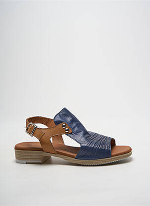 Sandales/nu pieds chiquet talon plat jusqu'à 3cm bleu PAULA URBAN femme