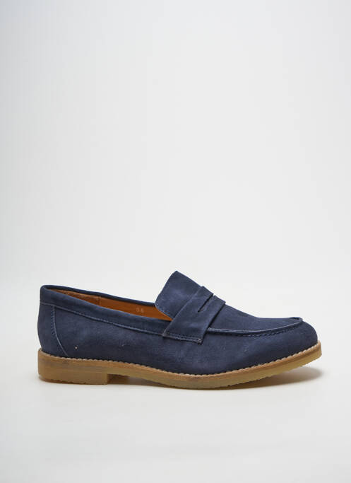 Mocassins nubuck talon plat jusqu'à 3cm bleu ALIWELL femme
