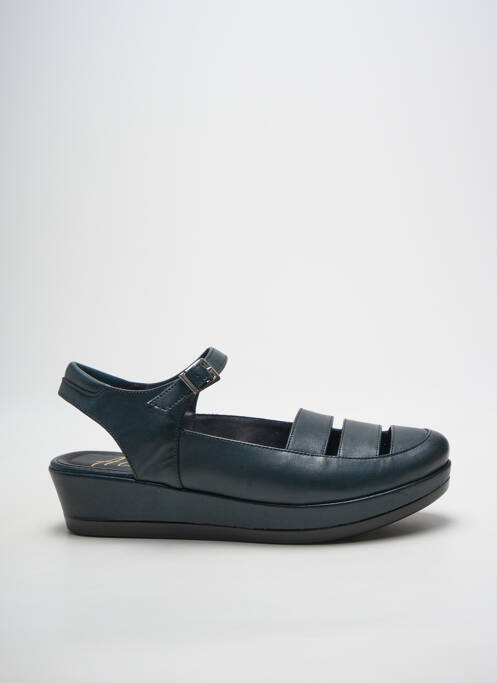Sandales/nu pieds matière lisse talon de 4 à 6cm bleu ALIWELL femme