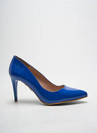 Escarpins matière lisse talon de 7 à 9cm bleu GIULIA femme