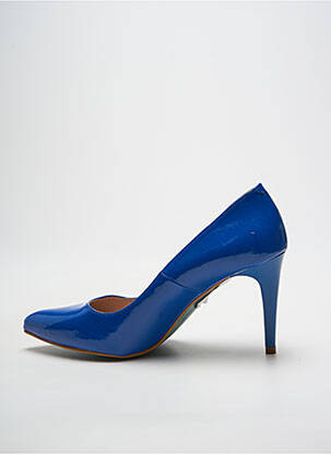 Escarpins matière lisse talon de 7 à 9cm bleu GIULIA femme