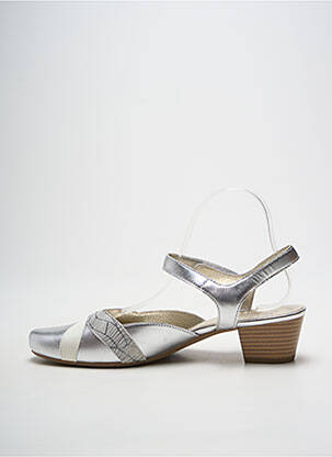 Sandales/nu pieds tissage satiné talon de 4 à 6cm argent SWEET femme