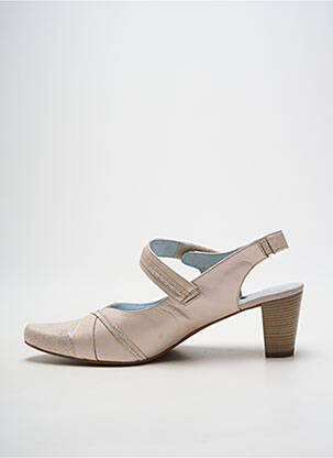 Escarpins tissage satiné talon de 7 à 9cm or ARTIKA SOFT femme