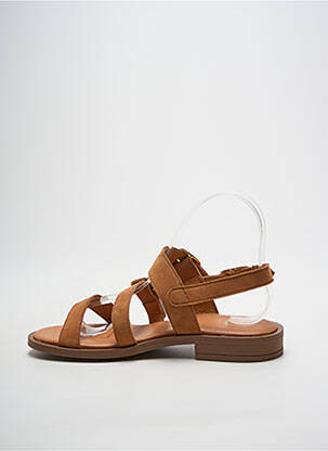 Sandales/nu pieds chiquet talon plat jusqu'à 3cm marron WE DO femme