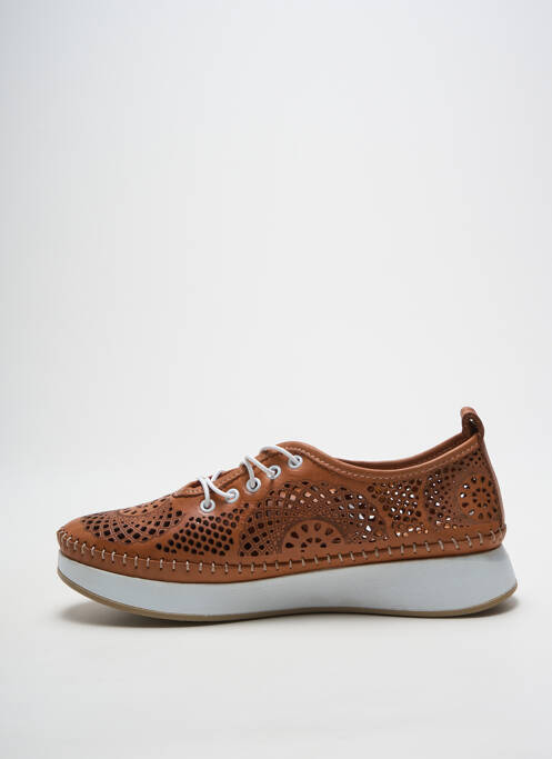 Baskets bout rond talon plat jusqu'à 3cm marron MADORY femme