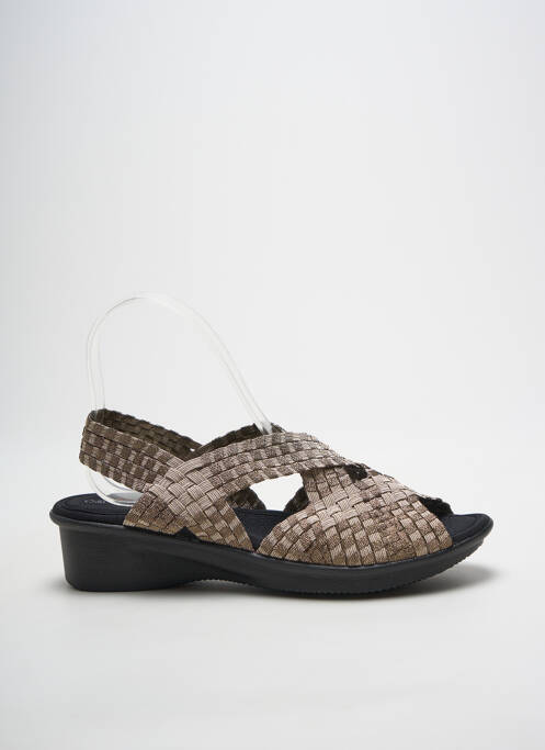Sandales/nu pieds tissage satiné talon de 4 à 6cm or BERNIE MEV femme