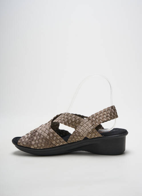 Sandales/nu pieds tissage satiné talon de 4 à 6cm or BERNIE MEV femme