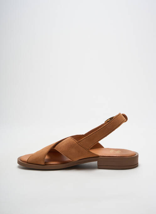 Sandales/nu pieds chiquet talon plat jusqu'à 3cm marron WE DO femme