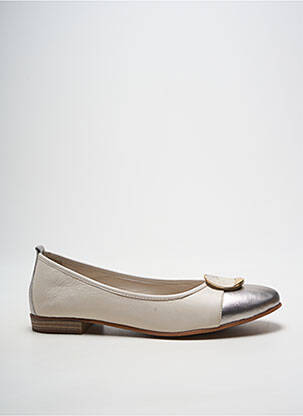 Ballerines tissage satiné talon plat jusqu'à 3cm beige FUGITIVE BY FRANCESCO ROSSI femme
