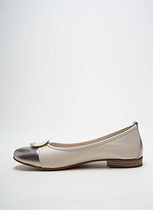 Ballerines tissage satiné talon plat jusqu'à 3cm beige FUGITIVE BY FRANCESCO ROSSI femme