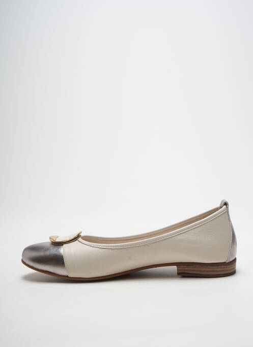 Ballerines tissage satiné talon plat jusqu'à 3cm beige FUGITIVE BY FRANCESCO ROSSI femme