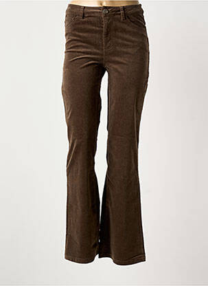 Pantalon flare stretch taille normale marron YEST femme