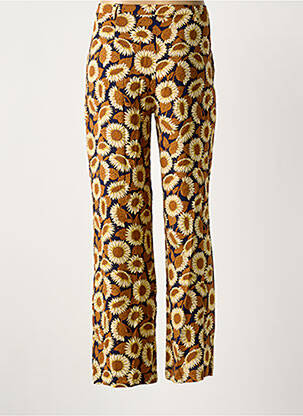 Pantalon droit tissage crêpe taille normale marron NICE THINGS femme