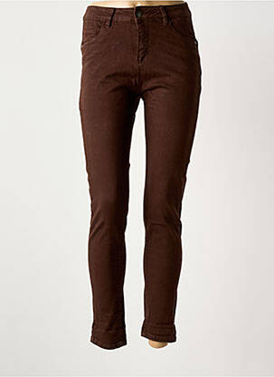 Jeans skinny taille haute taille haute marron FIONINA femme
